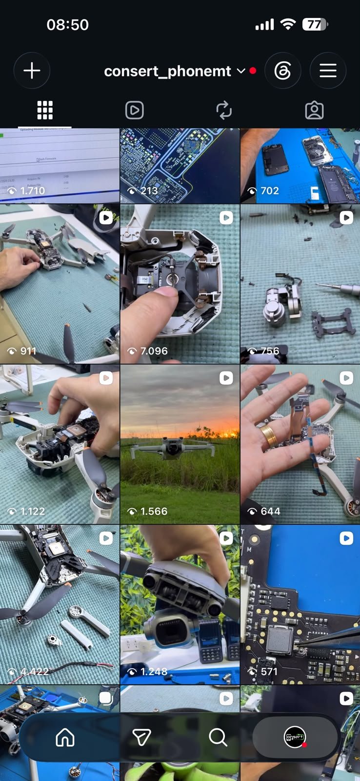 Reparo técnico em drone